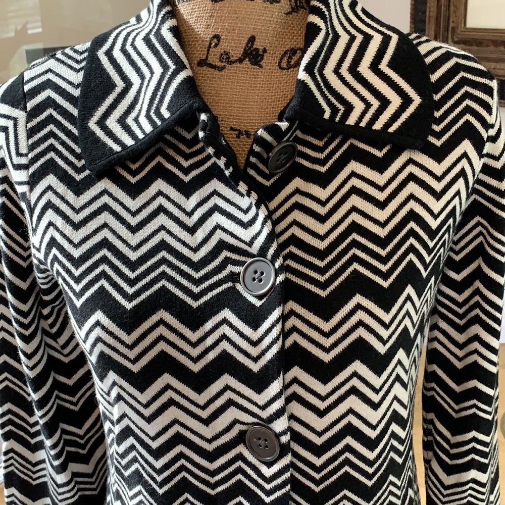 MISSONI New black white fall winter coat XS 2 4 - Picture 5 of 10